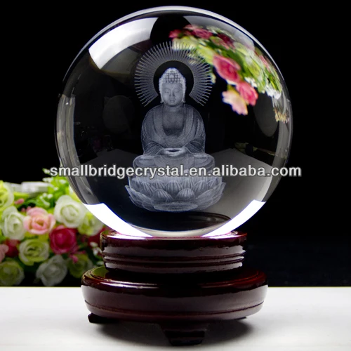 New Products Transparent Cartoon Gifts 80mm Christmas Glass Ball 3D Crystal Ball Stand supplier