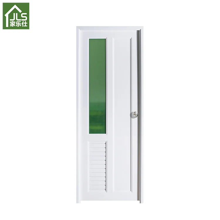Modern Waterproof Finished PVC Plastic Decorative Interior Bathroom Door Panel White with 5-Year Warranty