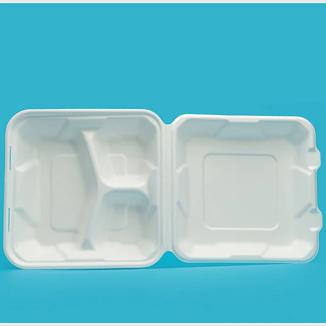 
Sugarcane Pulp Box Lunch Bagasse Biodegradable Food Container 