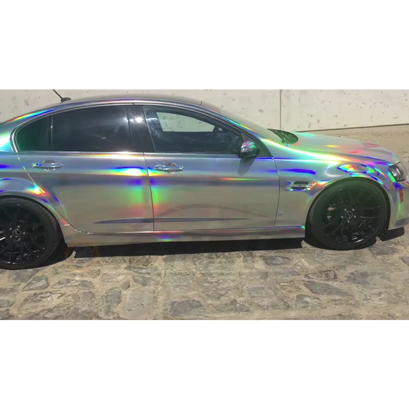 Because POLO Silver Hologram Neo Mirror Chrome Novelty Funny Car Stickers Decals 