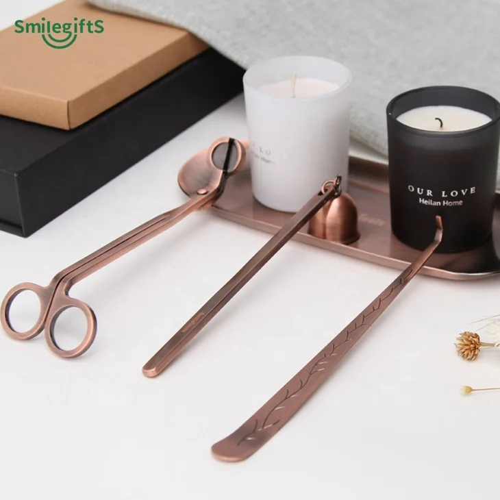 
Роскошные ароматизированные подсвечники и золотые фитили, триммеры с лотками 