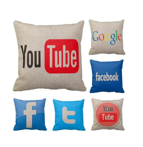 Decorative Throw Pillows Logo For  Facebook Twitter Google Pattern -  Buy Pillow Case,Pillow Cover,Throw Pillow Case Product on