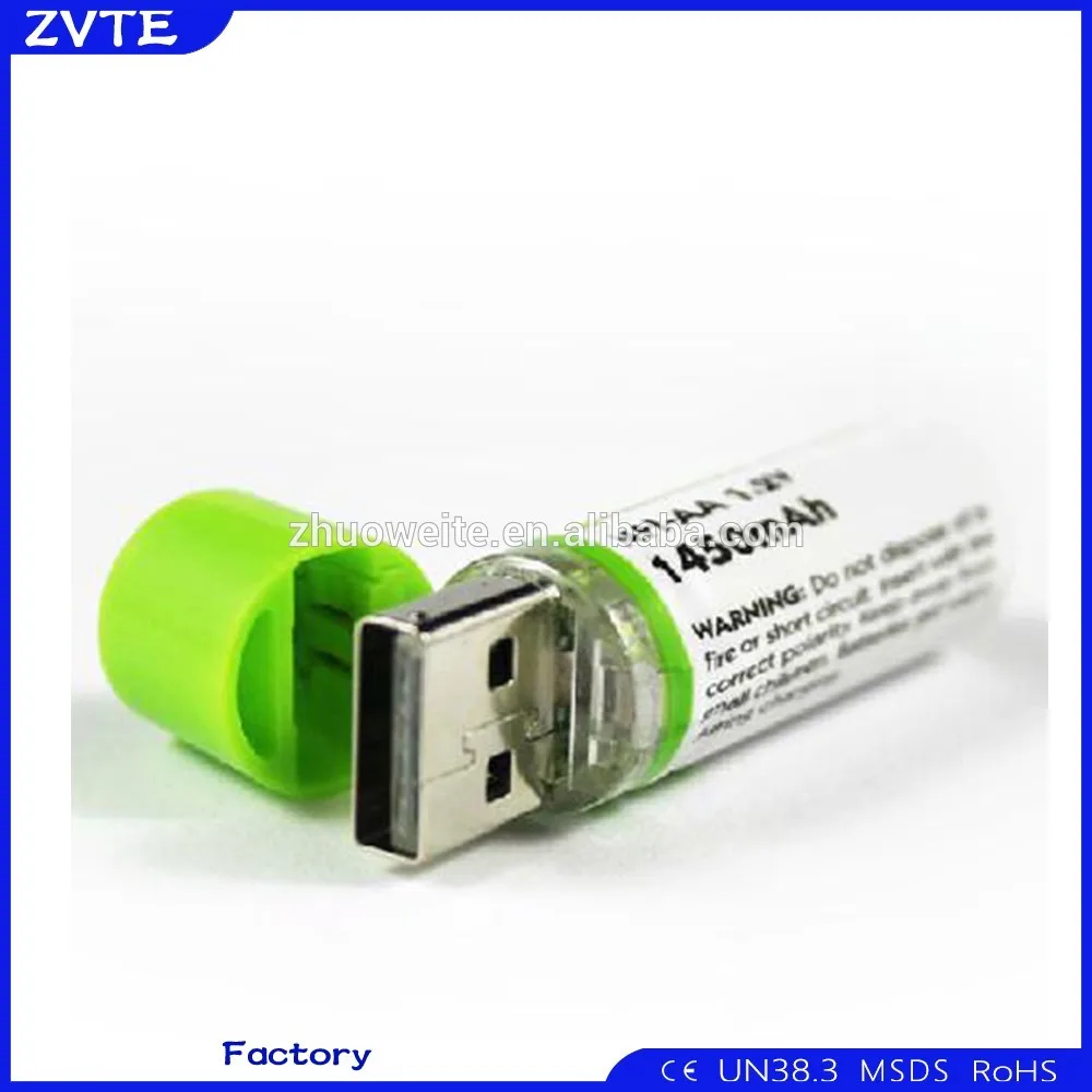Перезаряжаемые USB-аккумуляторы AA 1,2 в