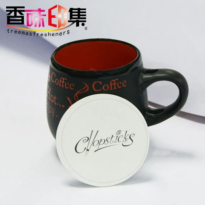 Custom Hexagon Coasters Cheap Cardboard Recycled Round Tissue Absorbent Paper Coaster Promare coaster