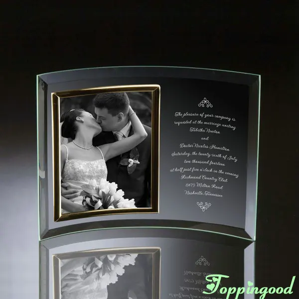 
 Оптовая продажа, изогнутая стеклянная рамка для фотографий, подарки на годовщину свадьбы  