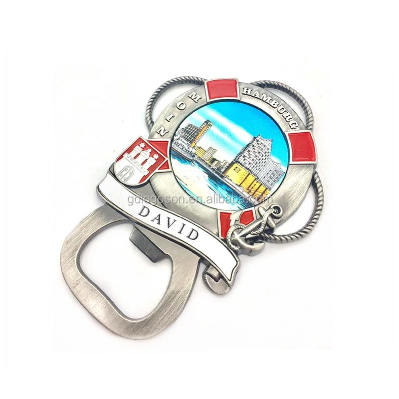Wholesale Custom Nautical Style Fridge Magnets Marine Life Buoy Ring Rudder Shaped Metal Souvenir Magnet