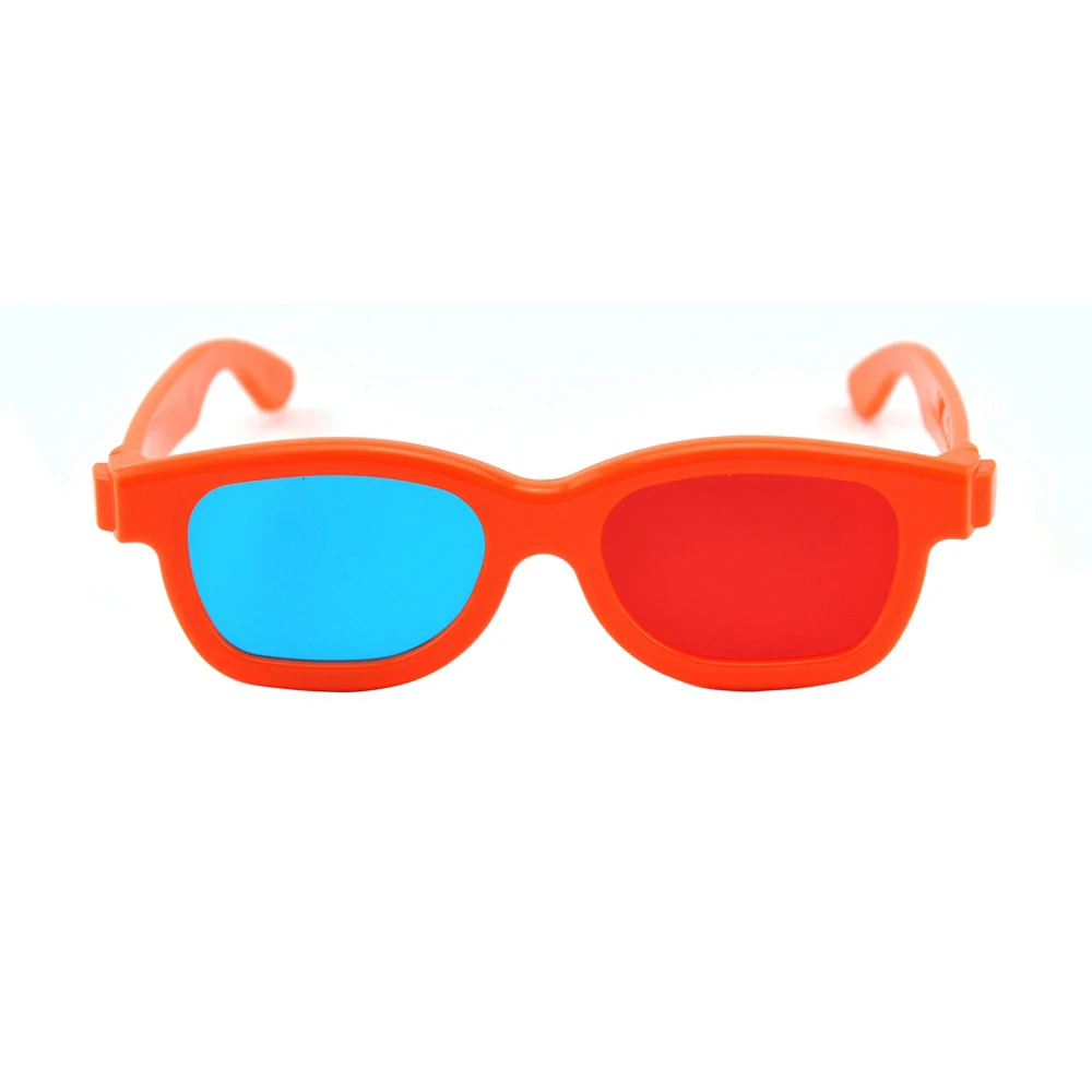 Rojo azul de plástico gafas 3d enmarcado 3d dimensional