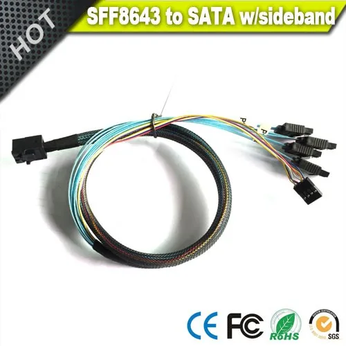 Vision Mini SAS SFF-8643からSATA7ピン、サイドバンドSGPIO