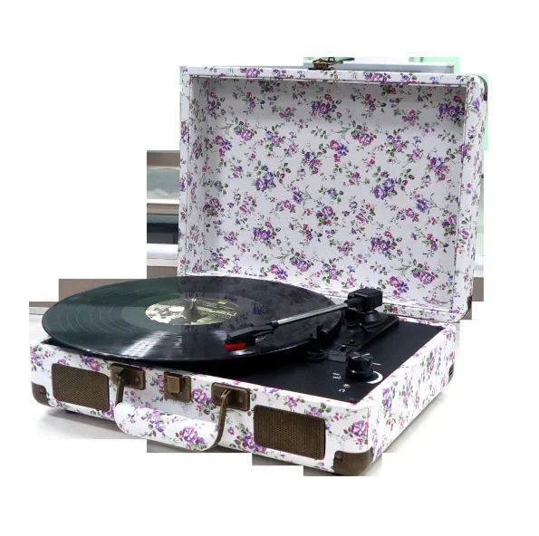 Vintage Vinyl Phonograph Retro Suitcase 
