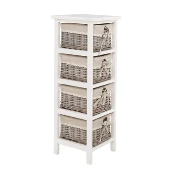 Rustic Outdoor Straw Drawer Wood Balcony Tall Thin Storage Cabinet ...