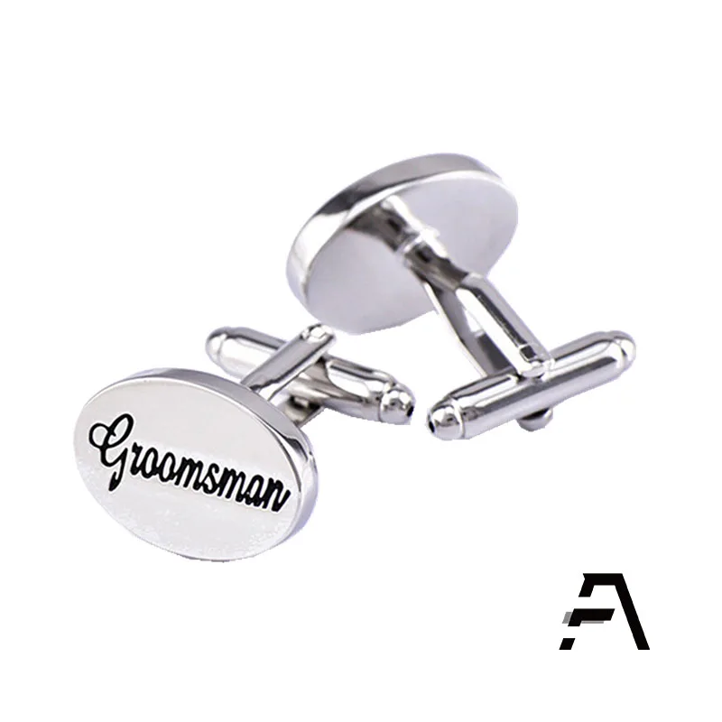 Серебряные Персонализированные мужские свадебные запонки по индивидуальному