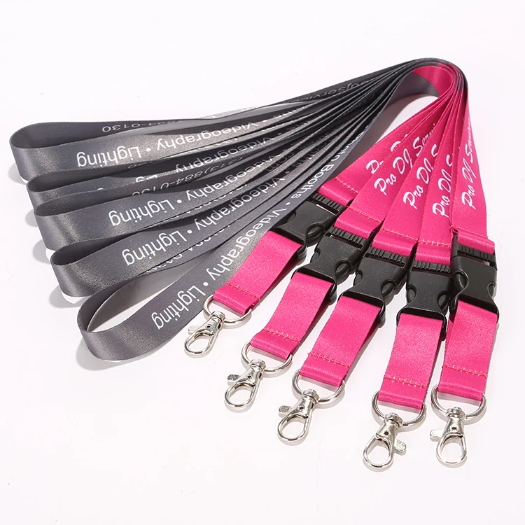 Hot Sale Cheap Custom Polyester Ribbon Sublimation Heat Transfer Printed Id Card Badge Holder Lanyard Strap for Business Meeting