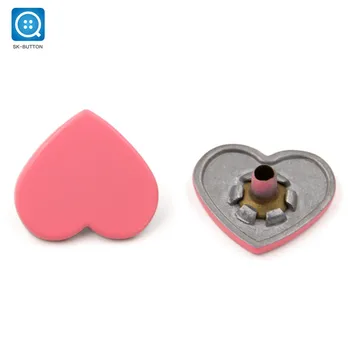 Newest Zinc Alloy Snaps Button Heart Shape and Can be Customized Denim Metal Snap Button