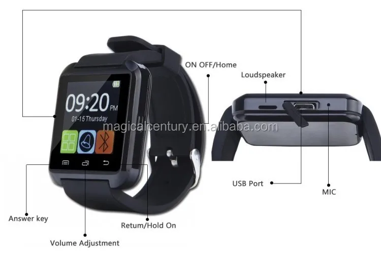 New MTK6260A MTK6261D Touch Screen Android Smart Watch U8