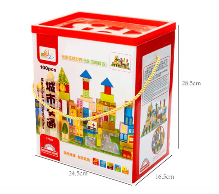 FQ бренд оптовые хит продаж просвещение 100 шт. городской трафика сцена мини деревянные магнитные