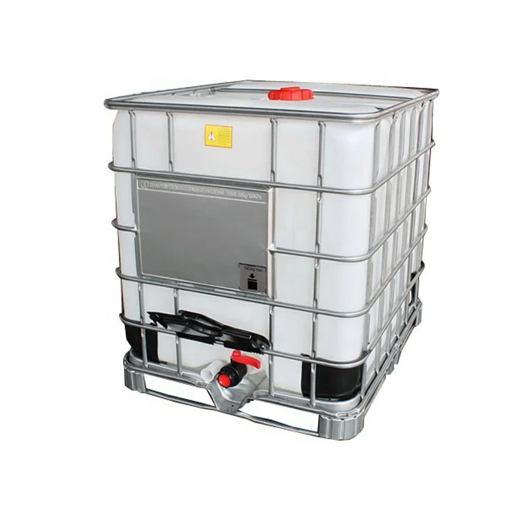 1000L plastic PE tote IBC tank with steel cage green