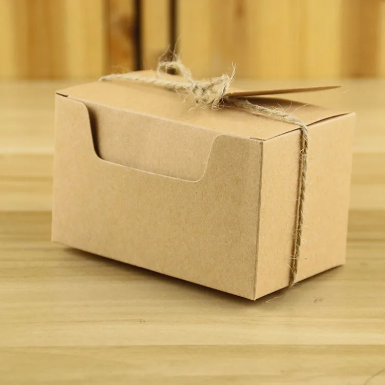 Big Size Kraft Paper Box Customizable Kraft Gift Paper Box with String