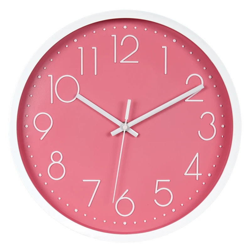 Custom 12 Inch Quiet Quartz Simple Wall Clocks Simple Silent Promotional Plastic Decorative 3d Wall Clock