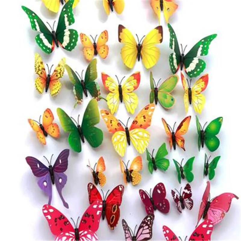 Download Butterflies Dance Decal Wall Stickers Home Decorations 3d Butterflies Rainbow Blue Home Decor Buy Wall Stickers Product On Alibaba Com