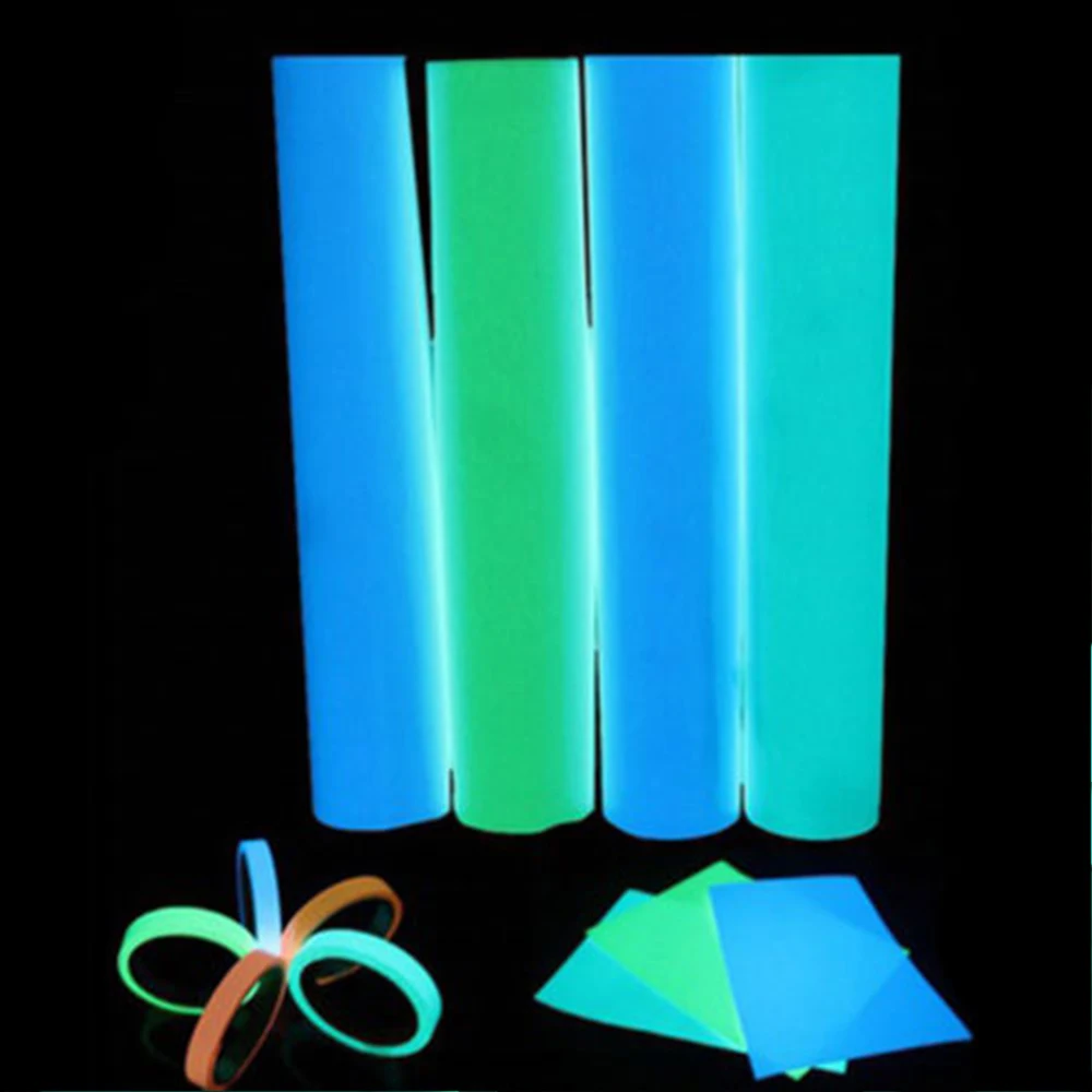 DIN67510, Фотолюминесцентная пленка, ПВХ/акрил/ПЭТ, светящиеся в темноте, виниловый рулон для печати, фотолюминесцентный винил