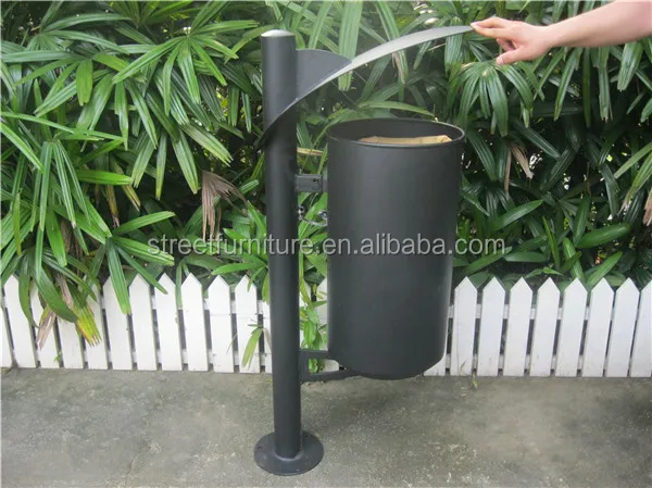 Title Forward Pole Mounted Metal Outdoor Trash Bin/dustbins