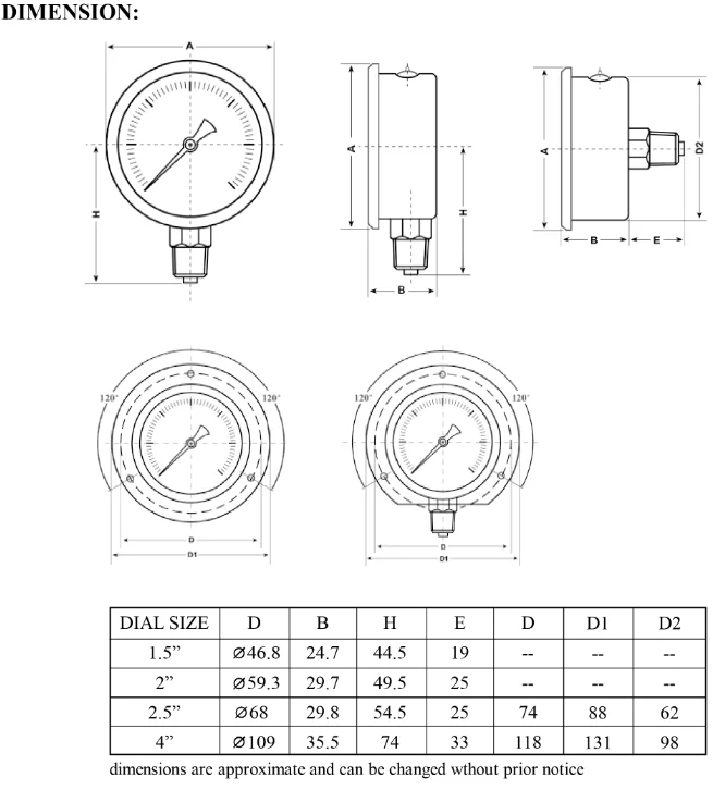 High Quality Standard And Oil Filled Pressure Gauge Buy Pressure