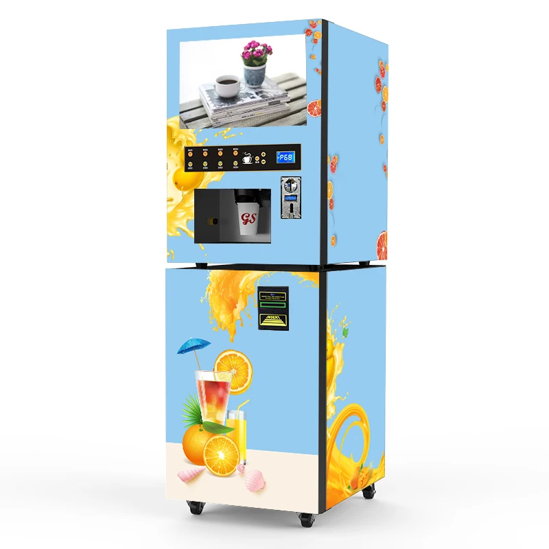 Coin and Note Payment Orange Juice Vending Machine With Cooling System Instant Coffee Vending Machine