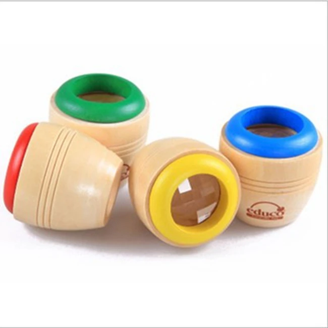 Удивительный калейдоскоп с эффектом пчелиного глаза, развивающая игрушка для детей, Деревянный калейдоскоп для детей