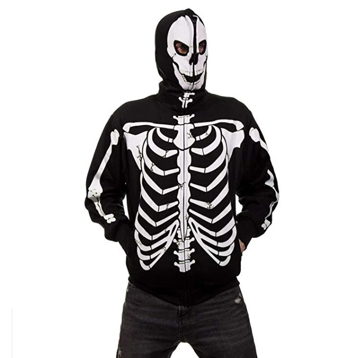 Skeleton Face Full-Zip Hoodie