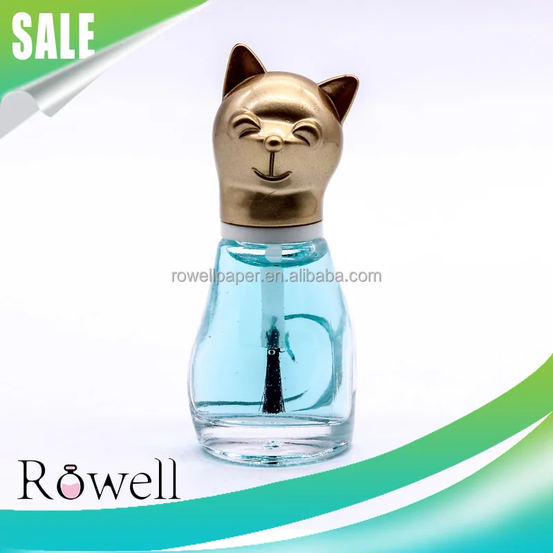 Custom Design Empty Cute Animal Shaped Nail Polish Bottle 12ml Glass Nail Varnish Bottle with Cat Shaped Cap