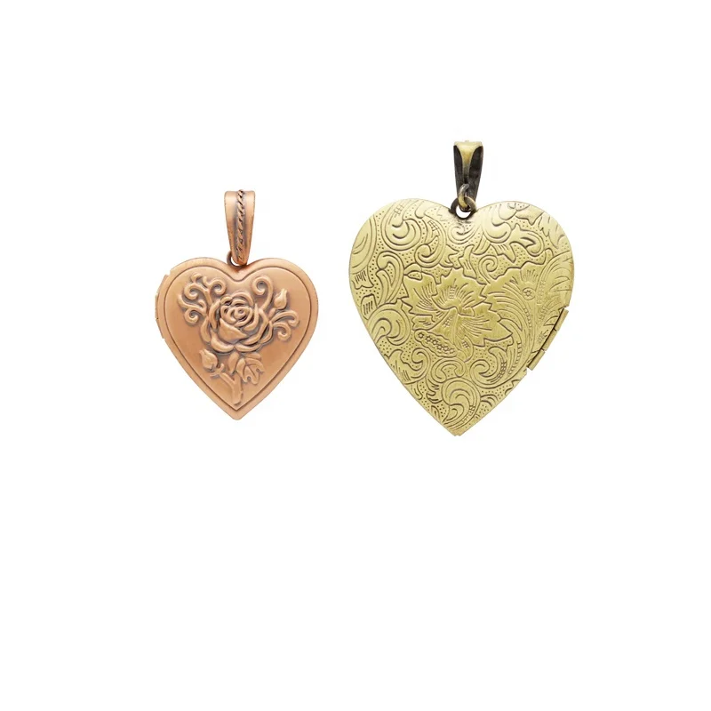 Vintage Style Heart Shape Photo Frame Memory Locket Pendant Necklace