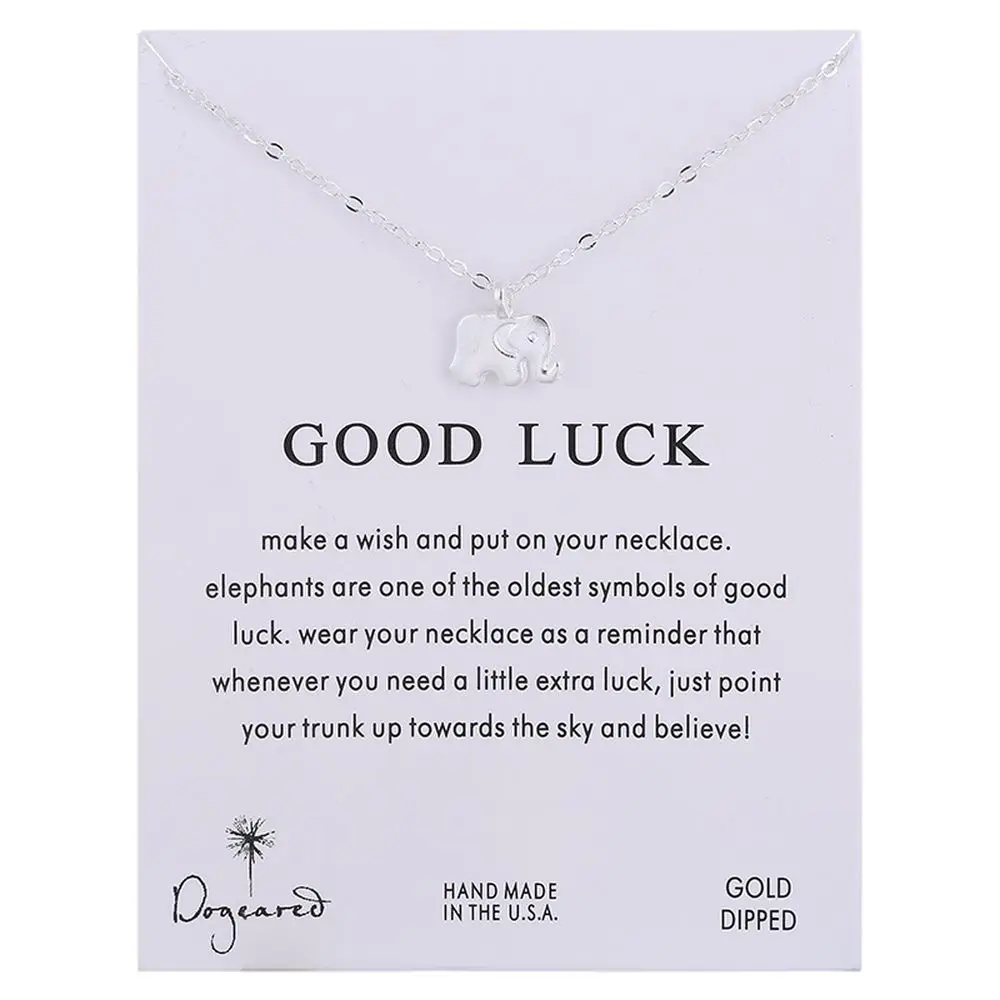 New Fashion Cartoon Good Luck Paper Card Lucky Elephant Alloy