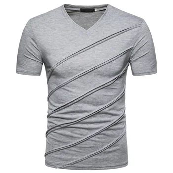 Wholesale Summer Men's New Fashion Short Sleeve T Shirt Men Casual V Neck Tees