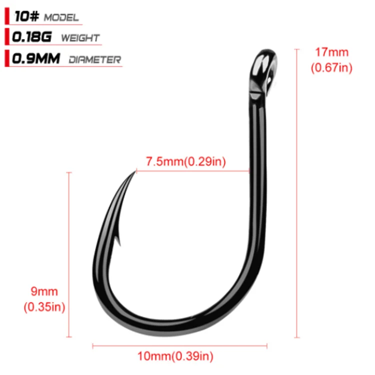 200pcs sliver wacky hook high carbon Steel worm fishing hooks for sea fishing