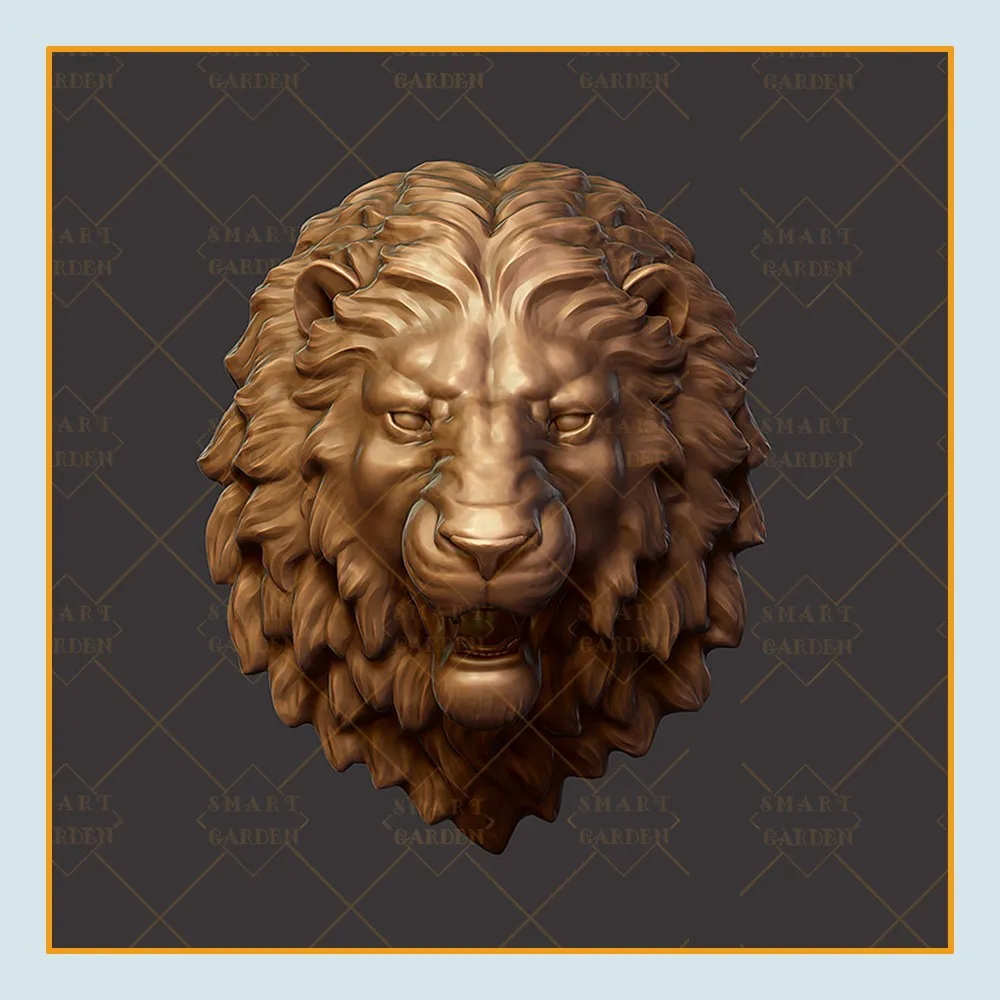 Factory Custom lion Face Statue Wall Decor Bronze lion Head Fountain Sculpture