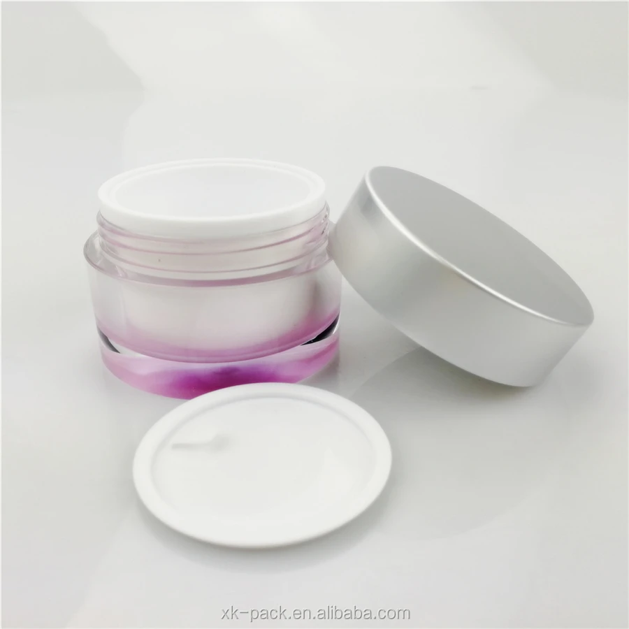 Straight round 5g 15g 30g 50g 100g acrylic cream jar with aluminum cap