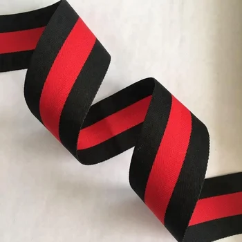 Custom Stripe Ribbon in Red black stripes