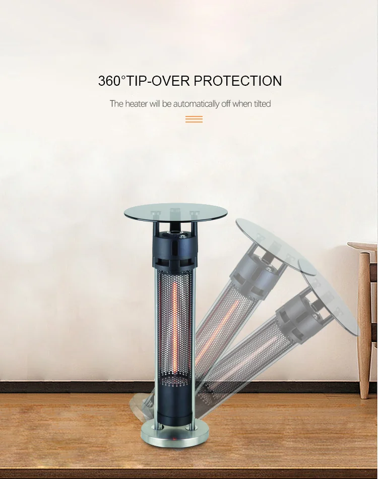 1600w Aluminium Alloy Frame Ip44 Waterproof Garden Heater Carbon Fiber