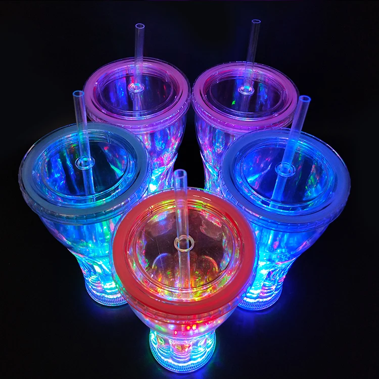 No-Spill Light Up LED Glow Cup with Lid - Multi-Color