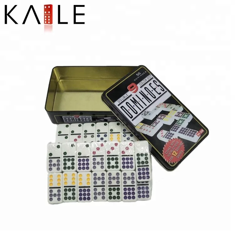 Double 9 Nine Domino - Professional Table Game with Tin Box
