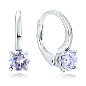 POLIVA Single Diamond Cubic Zircon Solitaire Earring S925 Sterling Silver Drop Earrings with French Lock from Guangzhou China