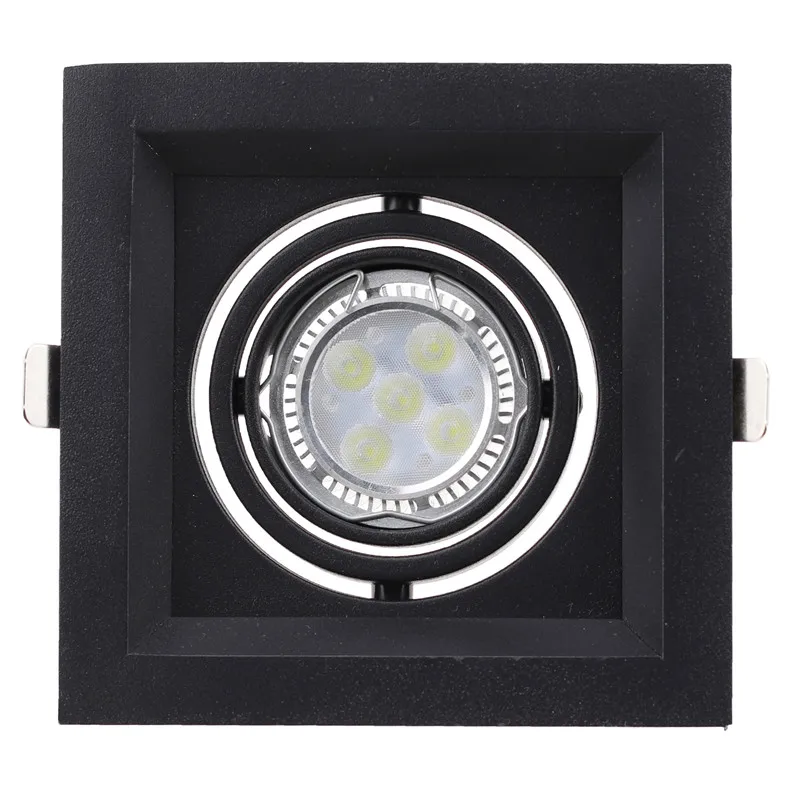 MR16 GU10 Bulb Recessed Light Fixture Trim Rings White Square Downlight Frame