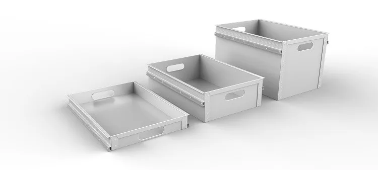 Стандартный алюминиевый выдвижной ящик