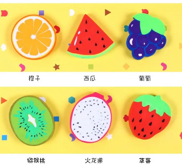Stationery Cute Kawaii Rubber School Eraser Fruit Shape Pencil Erasers for Kids School Office Supplies