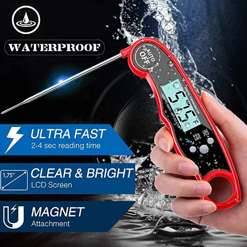Long Probe LCD Screen Digital Stainless Steel Baby Milk BBQ Meat Cooking Thermometer