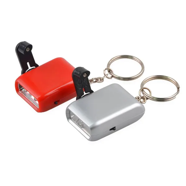Mini Hand Crank dynamo Led Keychain Light