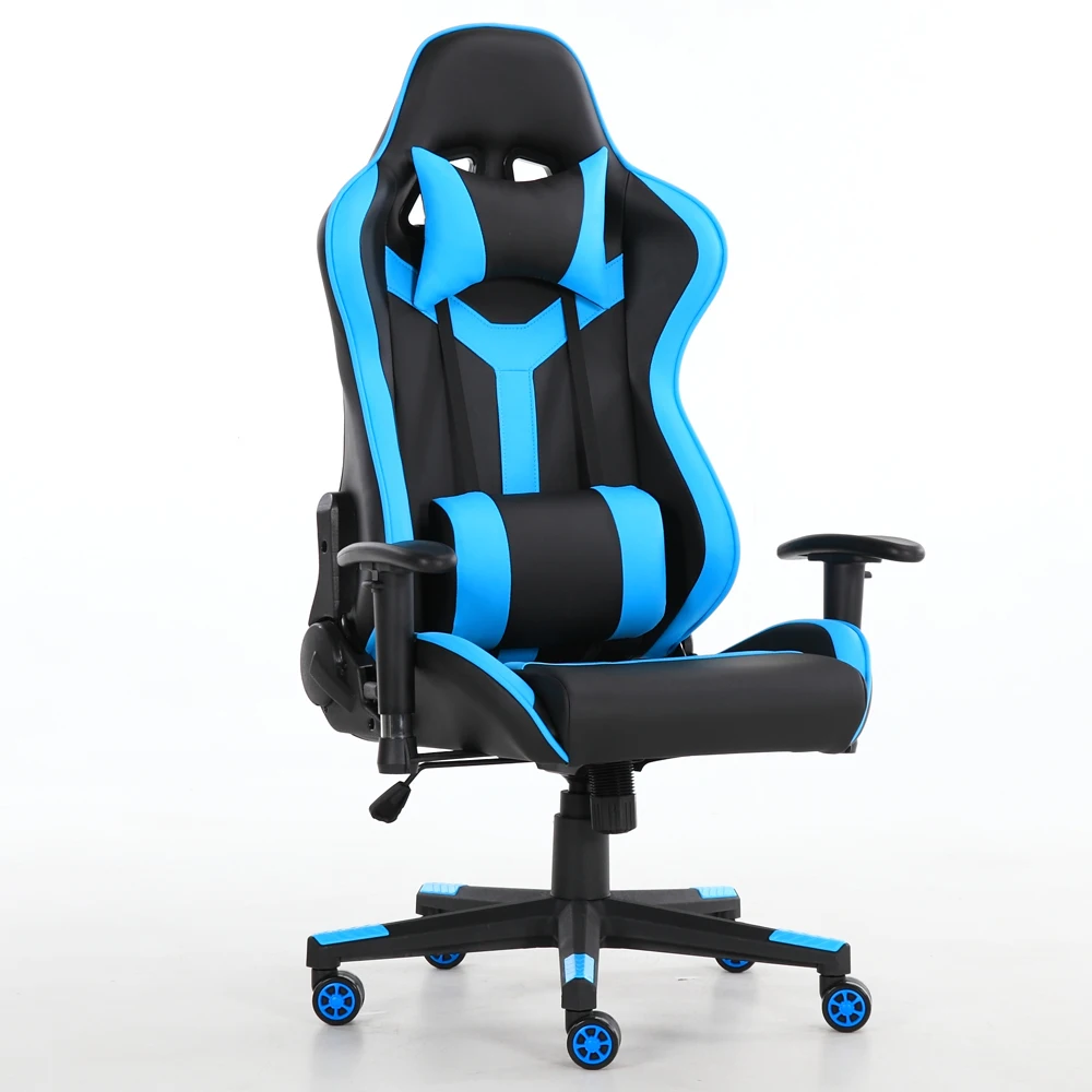 Ergonomic Racing Style Pu Leather Gaming Chair For Home And Office Blue Buy Blue Gaming Office Chair