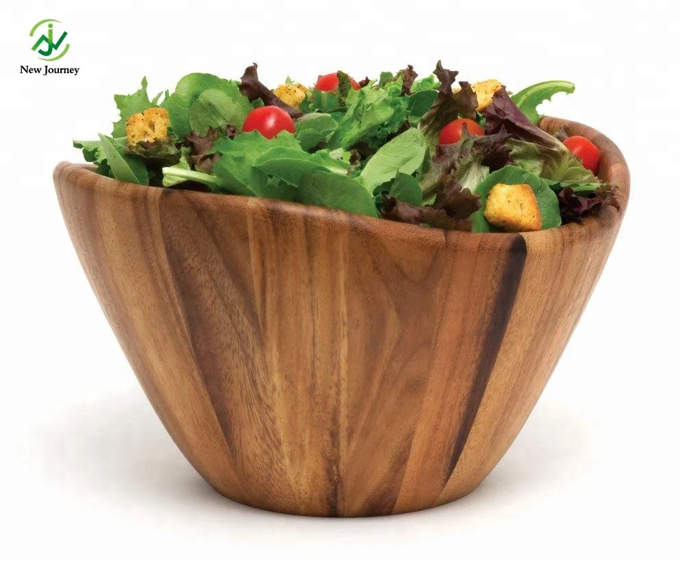 Bol En Bois Luxury Antique Natura Acacia Wood Salad Bowl Large Size Fruit  Vegetable Dough Serving Wooden Mixing Bowl - Buy Kitchen Acacia Wood Salad  Bowl,Wooden Mixing Bowl,Extra Large Salad Bowl Product