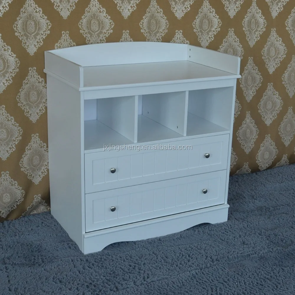 wooden changing table with drawers