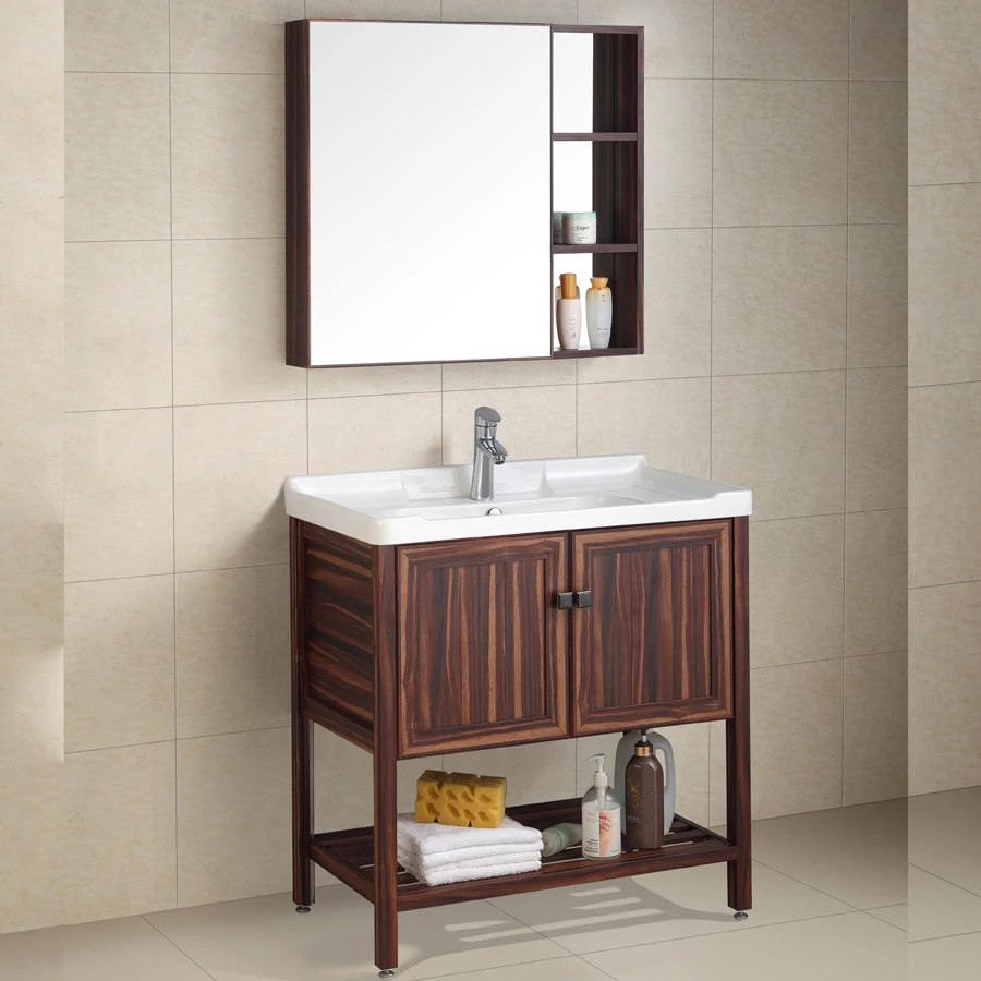 Waterproof Bathroom Cabinet Resemble Wood Grain Aluminum Modern ...
